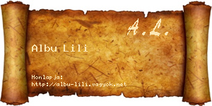 Albu Lili névjegykártya