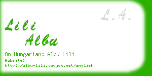 lili albu business card